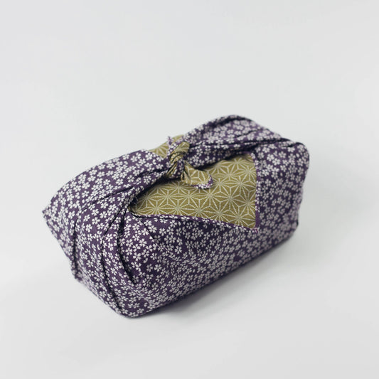 風呂敷 小紋さくら/麻葉 紫 x 利休