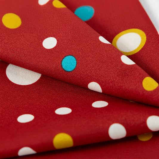 風呂敷 エコふろしき 水玉縞 赤 68cm