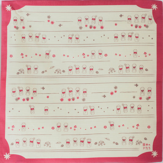 綿のふろしき 日本のかたち お地蔵さん エンジ 50cm