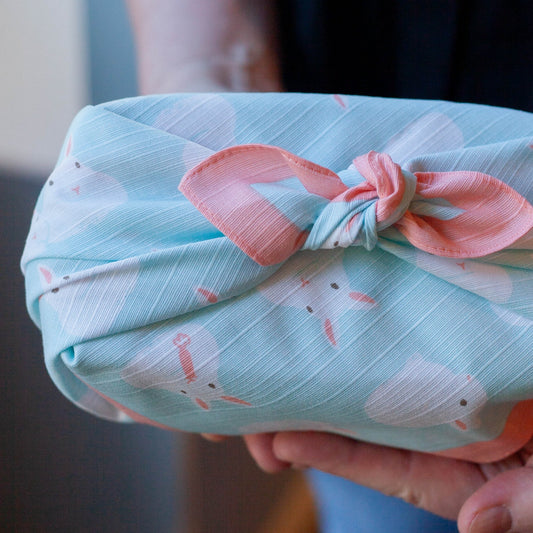 風呂敷うさぎ ブルー 50cm