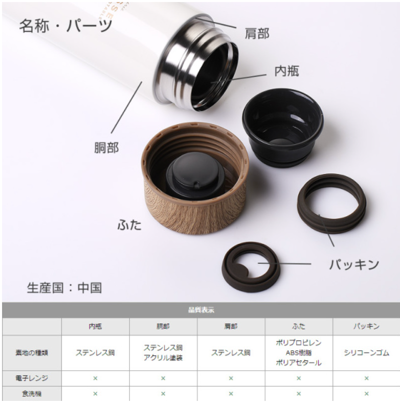 トルース ステンレスマグボトル グレー*