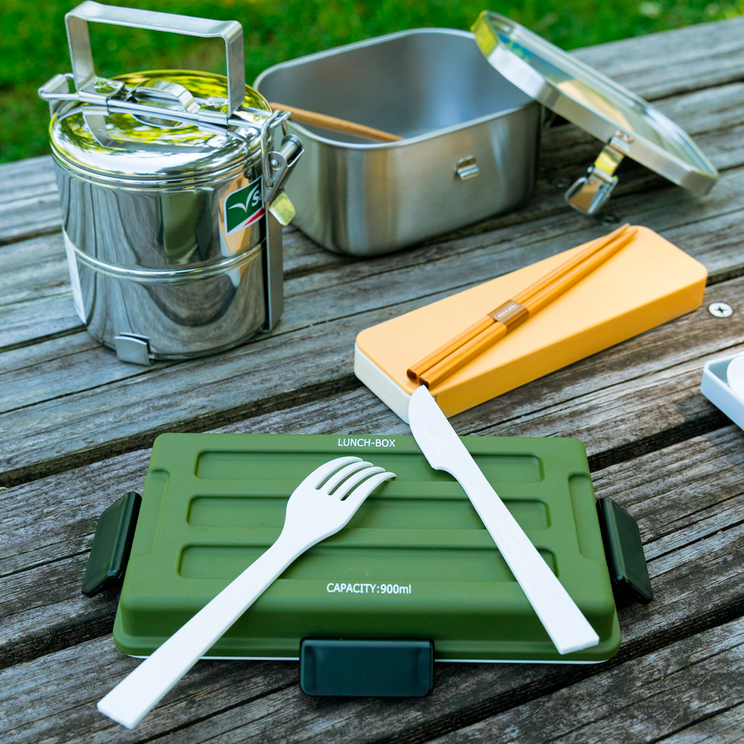 木目スライドスプーン&箸セット | ベージュ