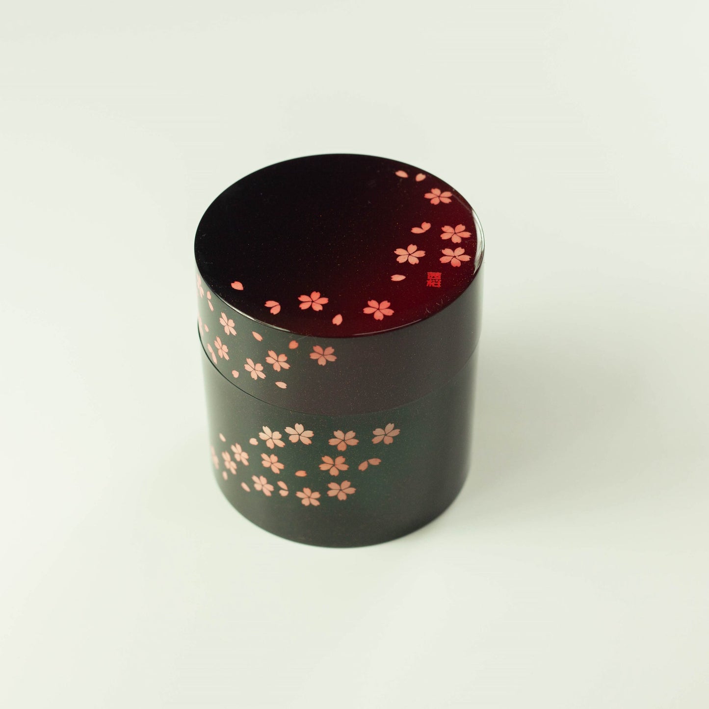 茶筒 茜桜赤