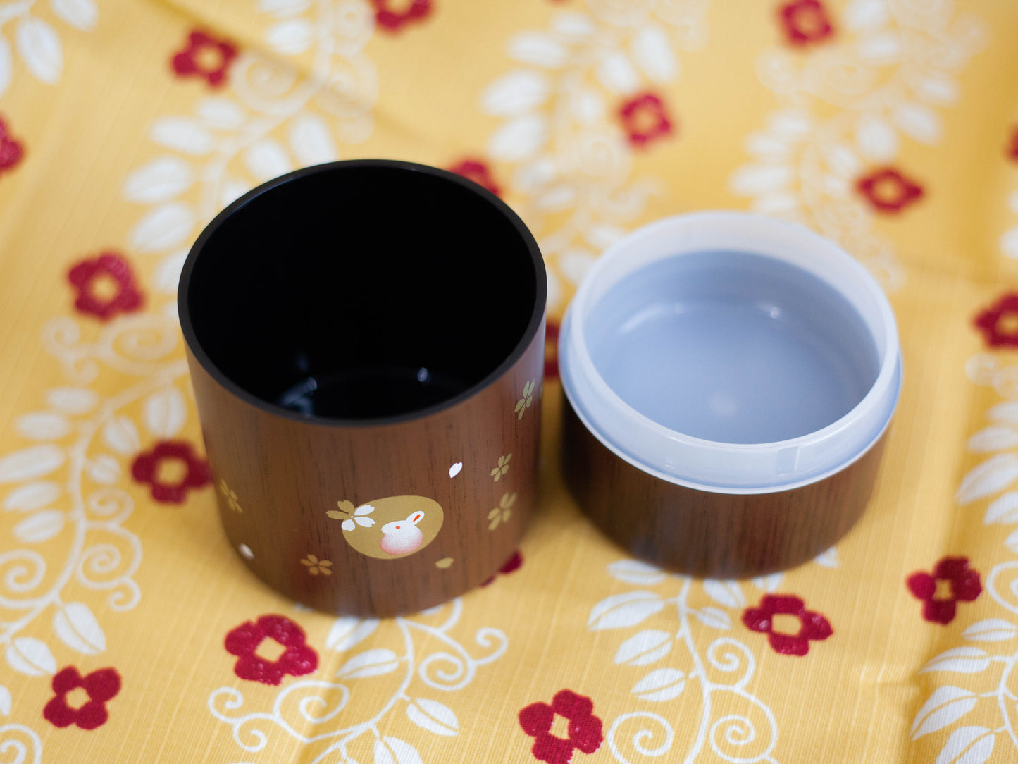茶筒丸 小 木目ハンコうさぎ 小