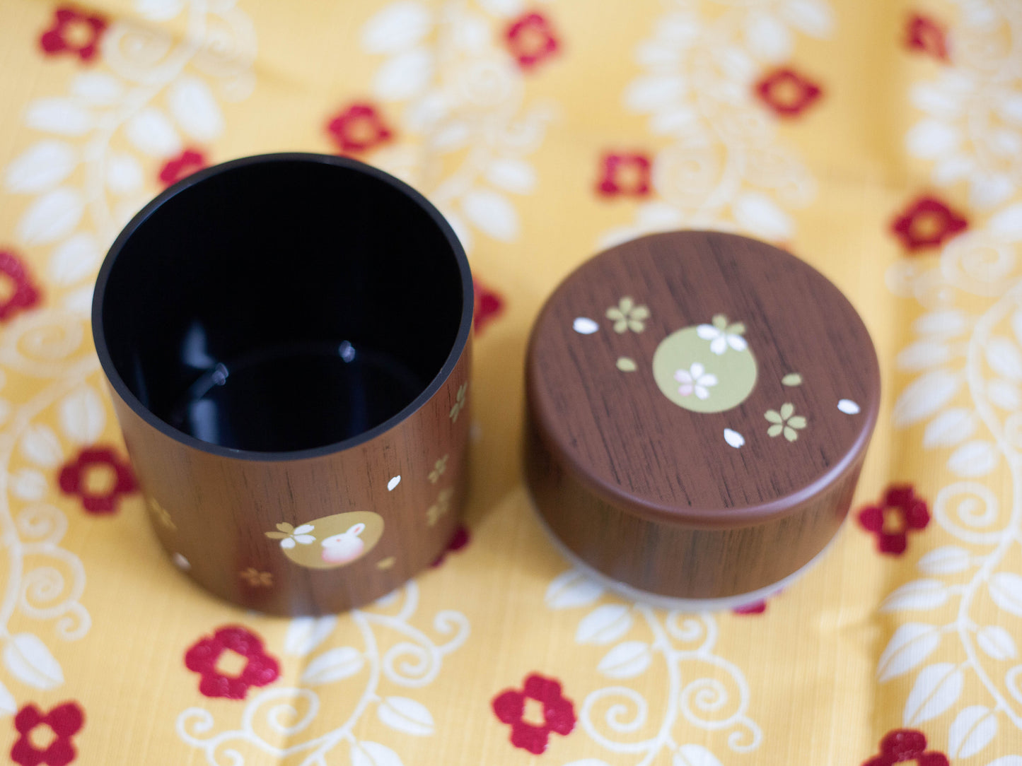 茶筒丸 小 木目ハンコうさぎ 小