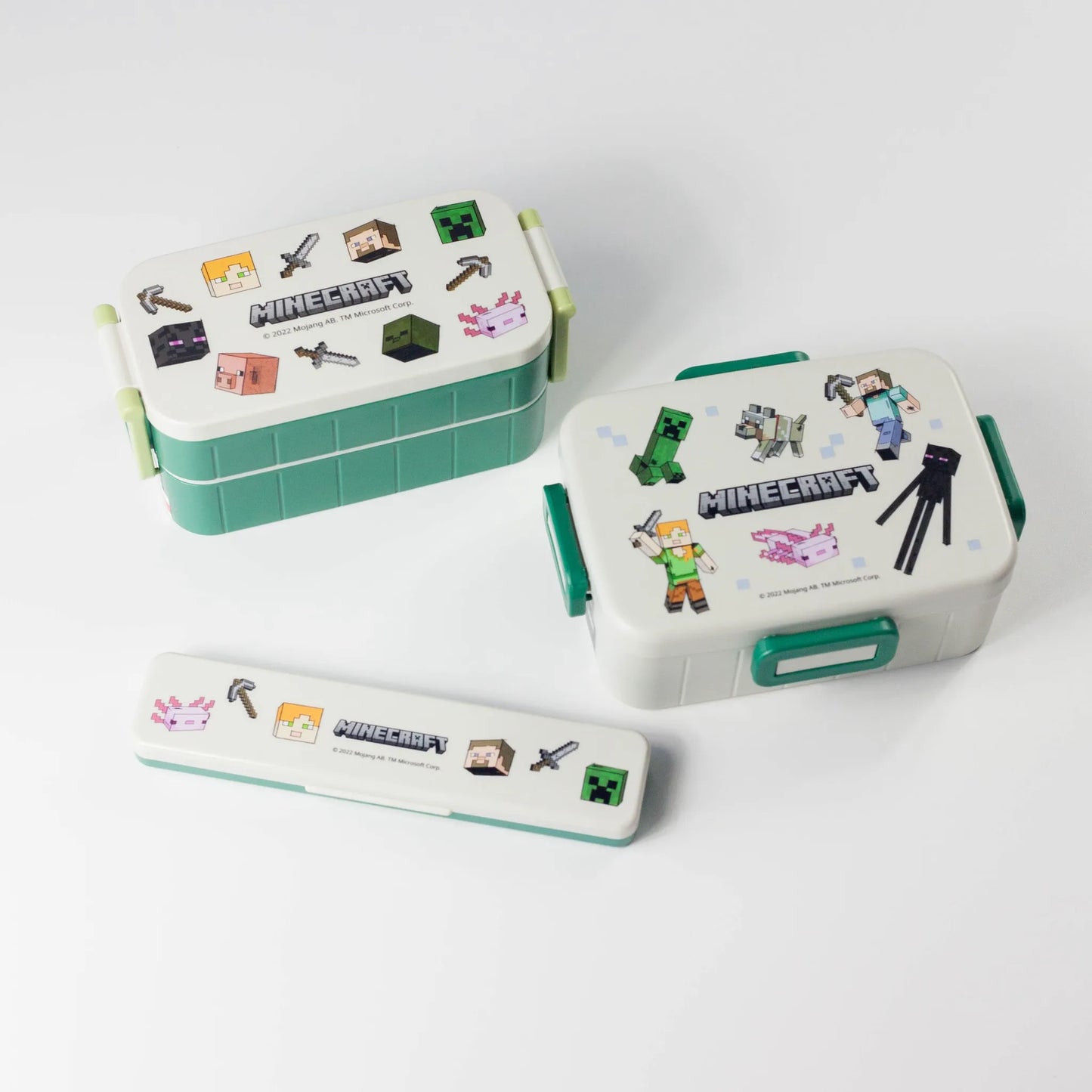 4点ロックランチボックス 1段 650ml マイクラエクスプローラー 日本製 カトラリーセット