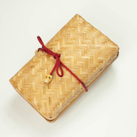 すす竹アジロ編み おむすび籠