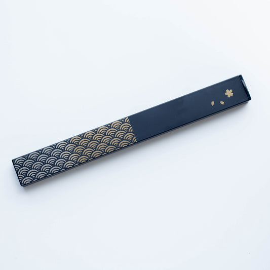 20.5 スクエア箸箱セット 青海波