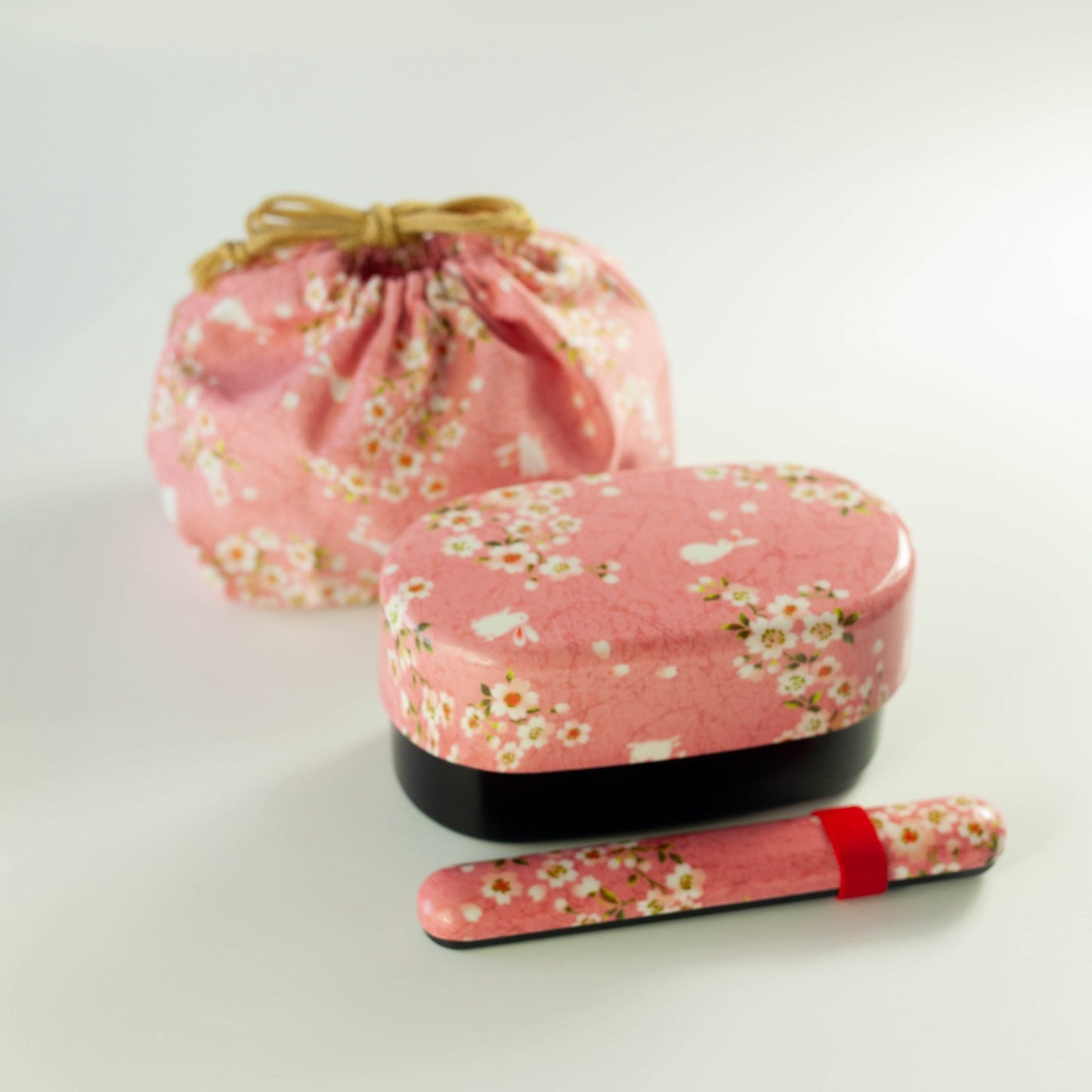 布貼加賀小判弁当 | 桜うさぎピンク 830ml