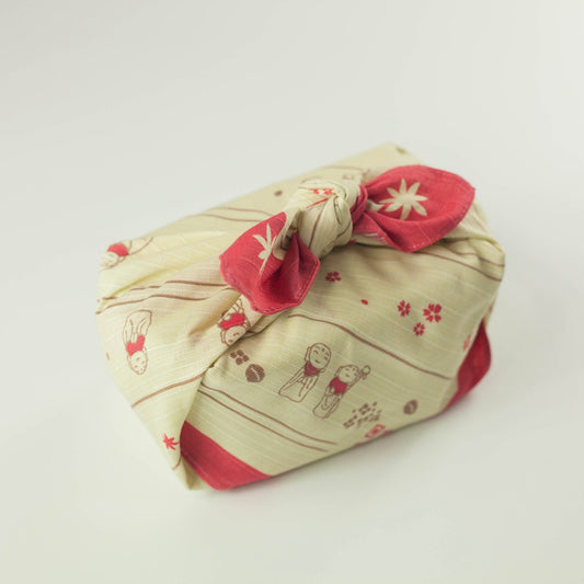 綿のふろしき 日本のかたち お地蔵さん エンジ 50cm