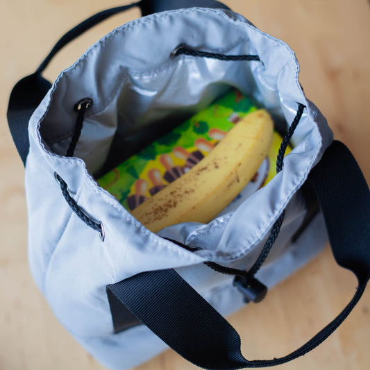 巾着にもなるランチバッグ | グレー