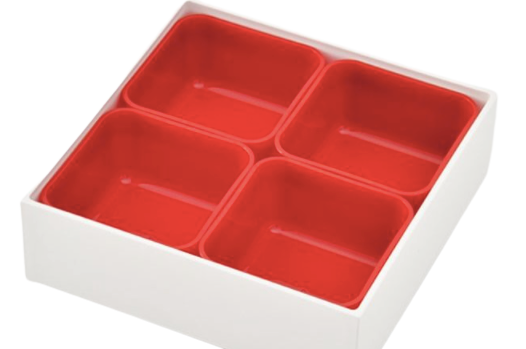 仕切り小鉢(18.0重箱用)4個セット Red