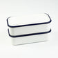 Takenaka Retro Moda Lunch Box | White & Navy by Takenaka - Bento&co Japanese Bento Lunch Boxes and Kitchenware Specialists