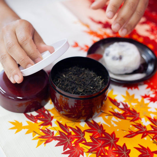 茶筒 ケヤキ木目