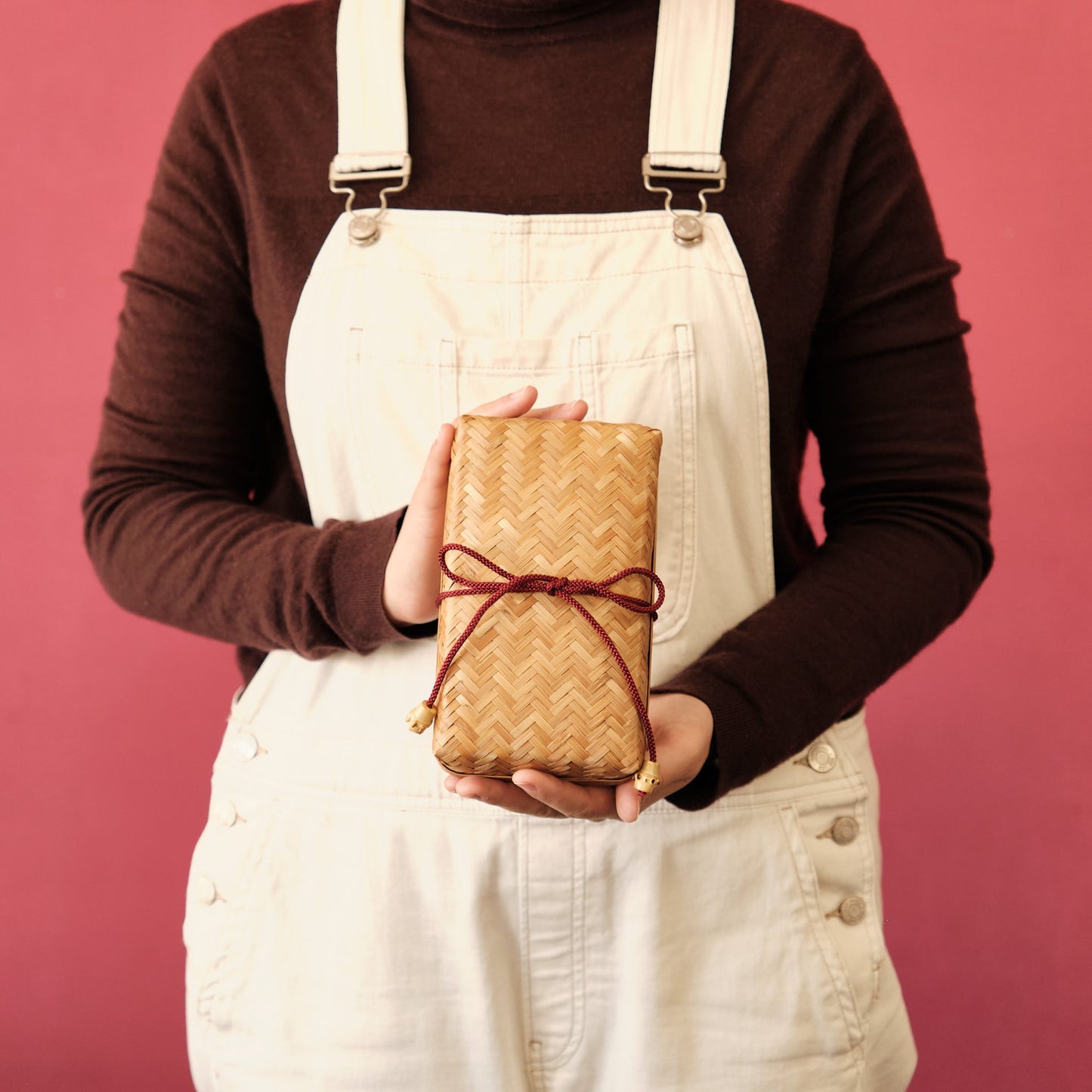 すす竹アジロ編み おむすび籠