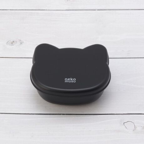 ねこむす おにぎりケース 黒猫 – 猫の顔型のブラックのおにぎりケース