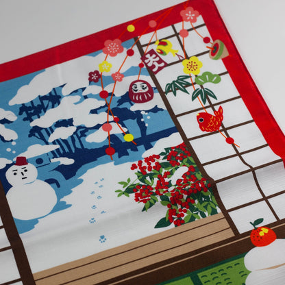 風呂敷 三毛猫みけのゆめ日記 :みけの初夢 50cm