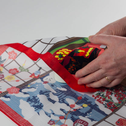 風呂敷 三毛猫みけのゆめ日記 :みけの初夢 50cm