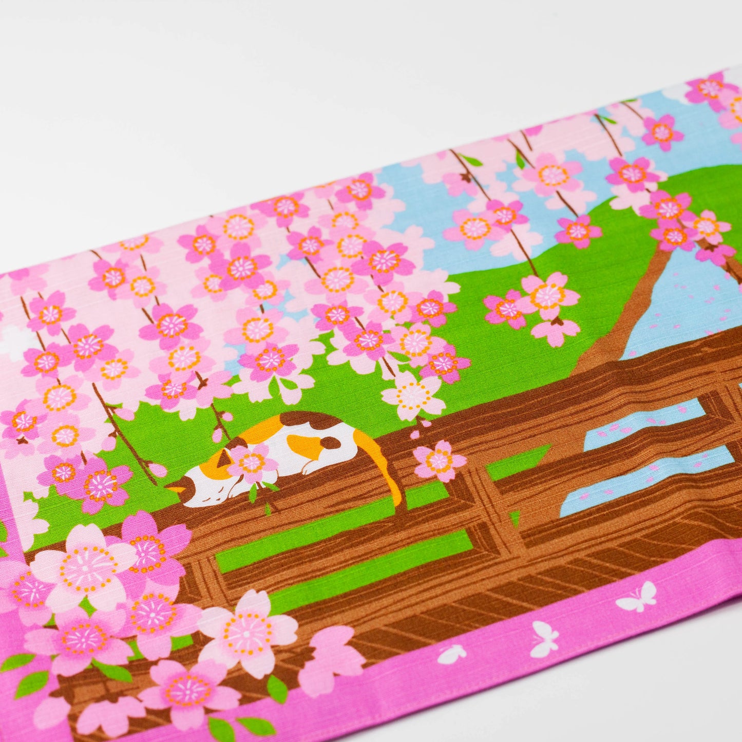 風呂敷 三毛猫みけのゆめ日記 :みけのお花見 50cm