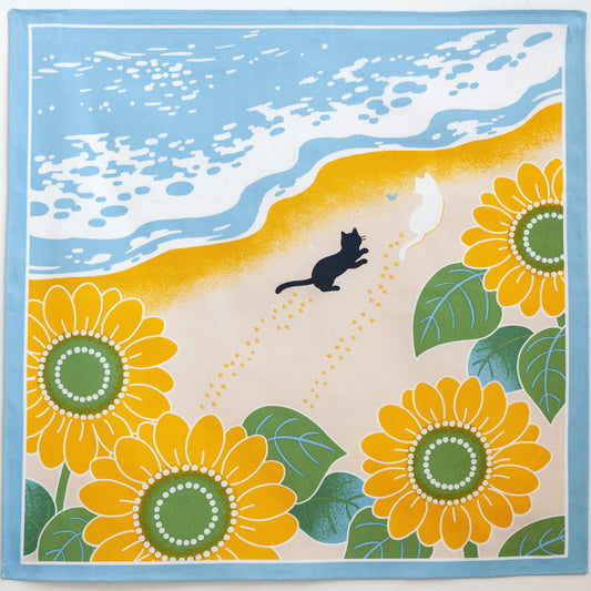 風呂敷 四季ねこ Summer 50cm