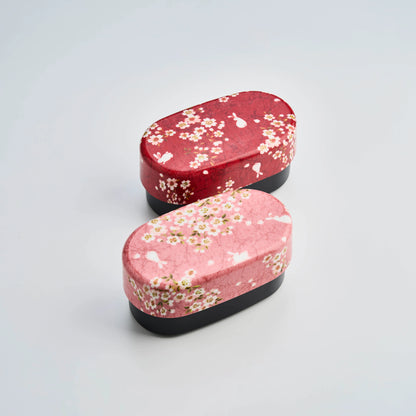 布貼加賀小判弁当 桜うさぎ 830ml 全体イメージ（2色）ピンク 赤