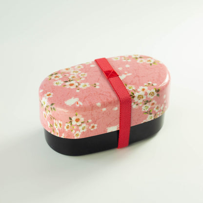 布貼加賀小判弁当 桜うさぎ 830ml 全体イメージ（2色）ピンク ランチバンド