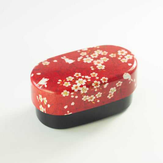 布貼加賀小判弁当 | 桜うさぎ レッド 830ml
