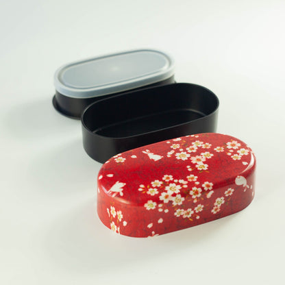 布貼加賀小判弁当 | 桜うさぎ レッド 830ml