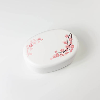 桜小判一段弁当箱 ホワイト 480ml 日本製