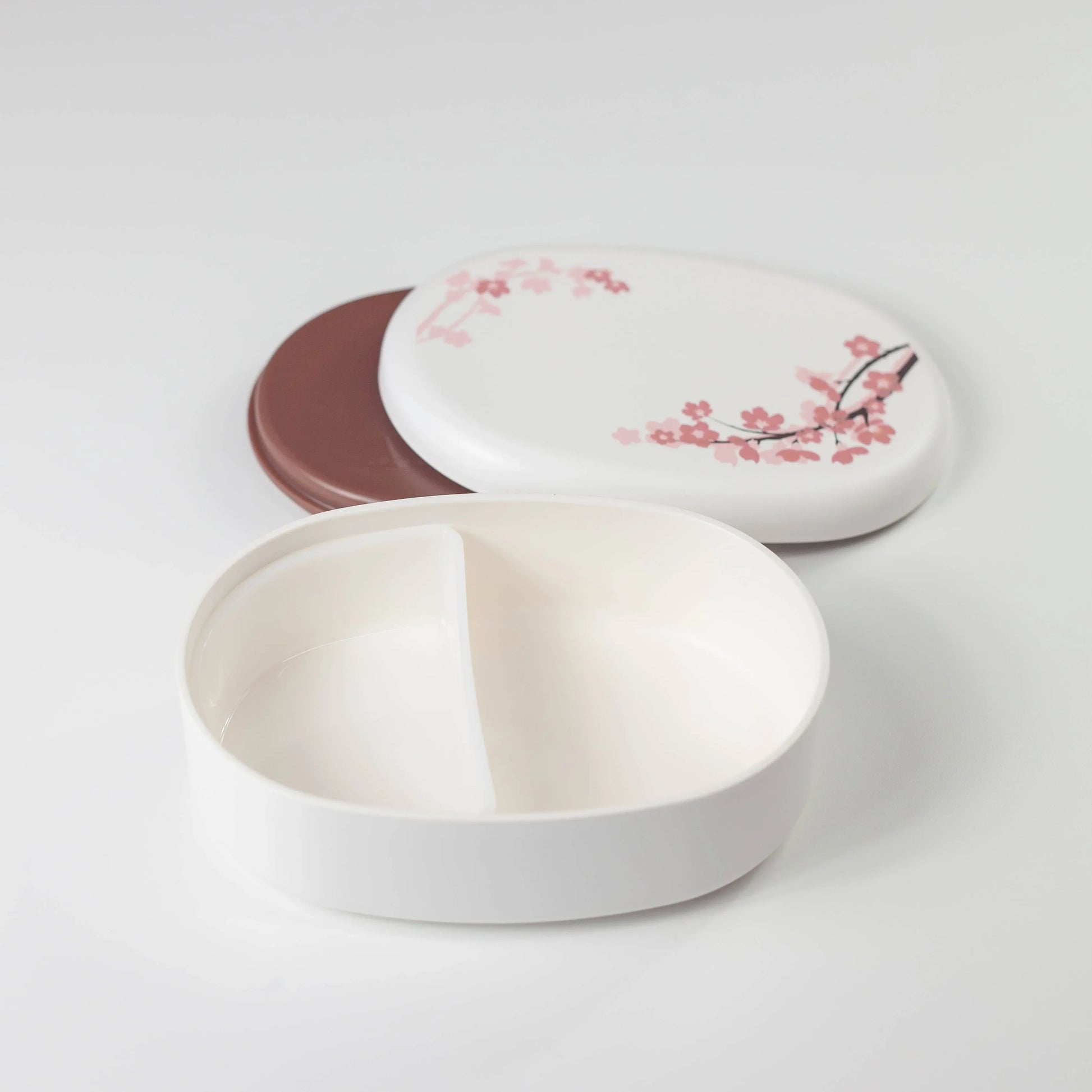 桜弁当箱 ホワイト 仕切り付き 内側