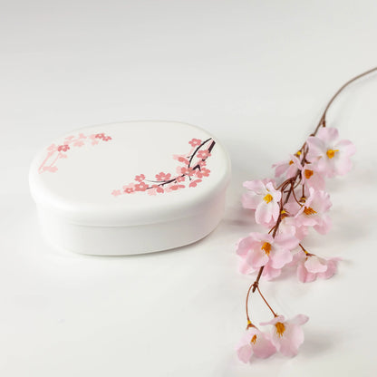 桜弁当箱 ホワイト 桜の紋様 デザイン