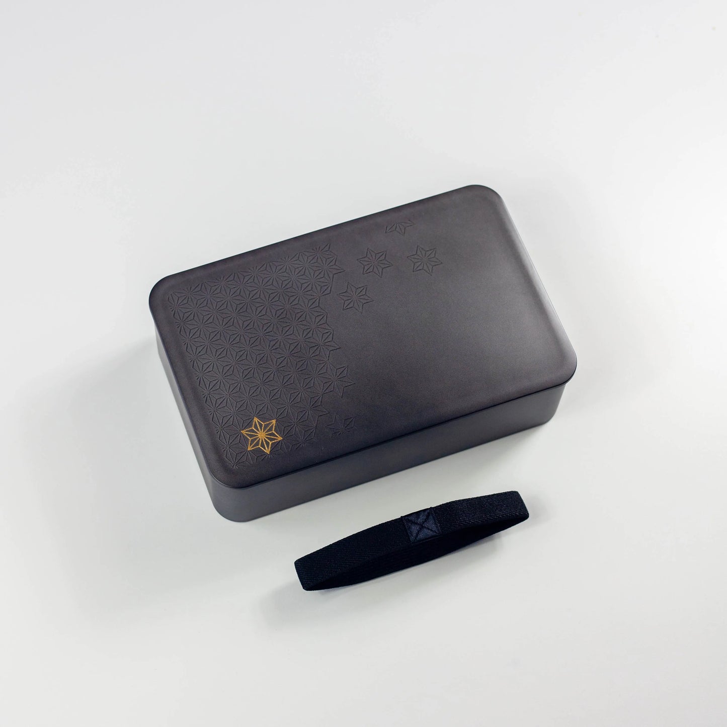 銀研・黒炭 一段ランチボックス 青海波 麻の葉