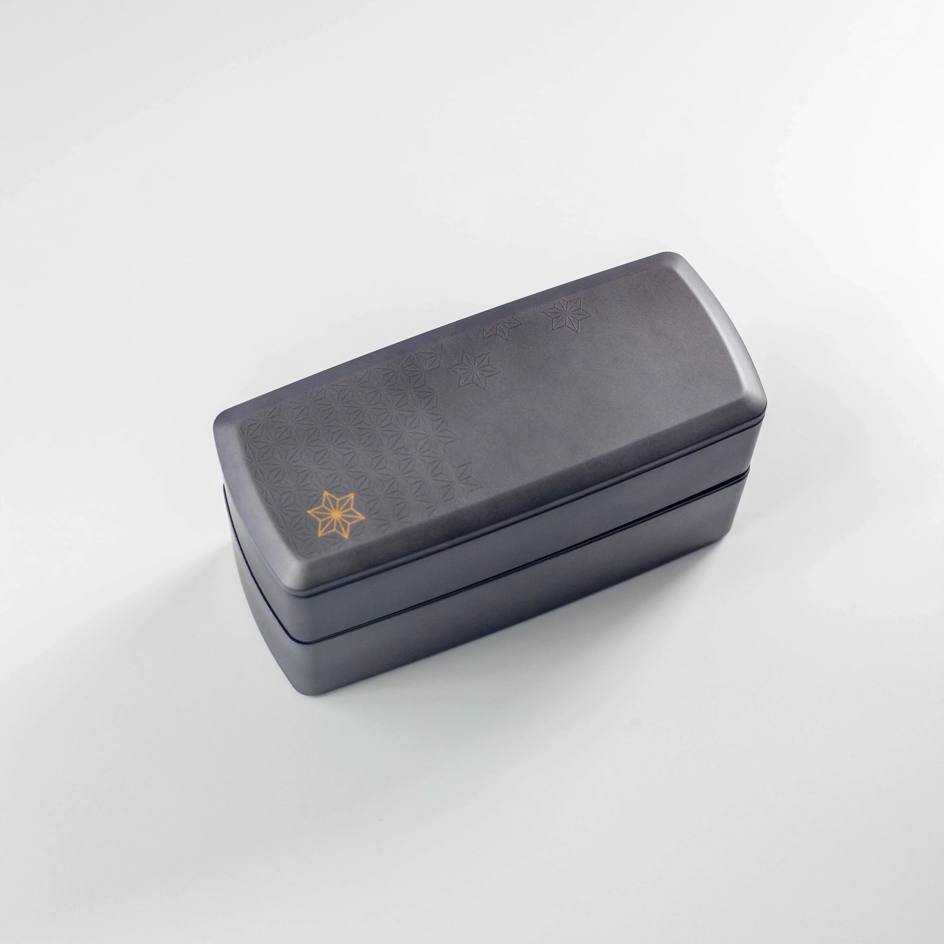 銀研・黒炭 二段ランチボックス 1000ml 全体イメージ 麻の葉
