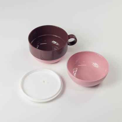 Chocottoちょこカプランチ アイスクリームカップ型2段お弁当箱 ミント×いちごカラー