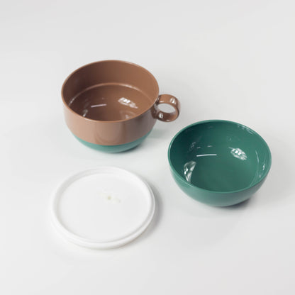 Chocottoちょこカプランチ アイスクリームカップ型2段お弁当箱 ミント×いちごカラー