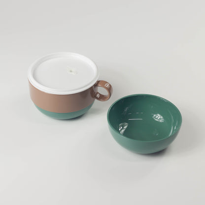 Chocottoちょこカプランチ アイスクリームカップ型2段お弁当箱 ミント×いちごカラー