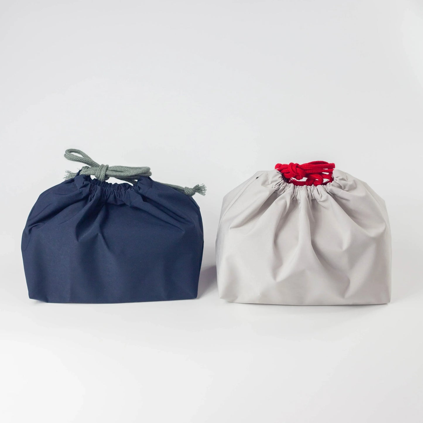 汁漏れに強い巾着袋 ネイビー・ライトグレー