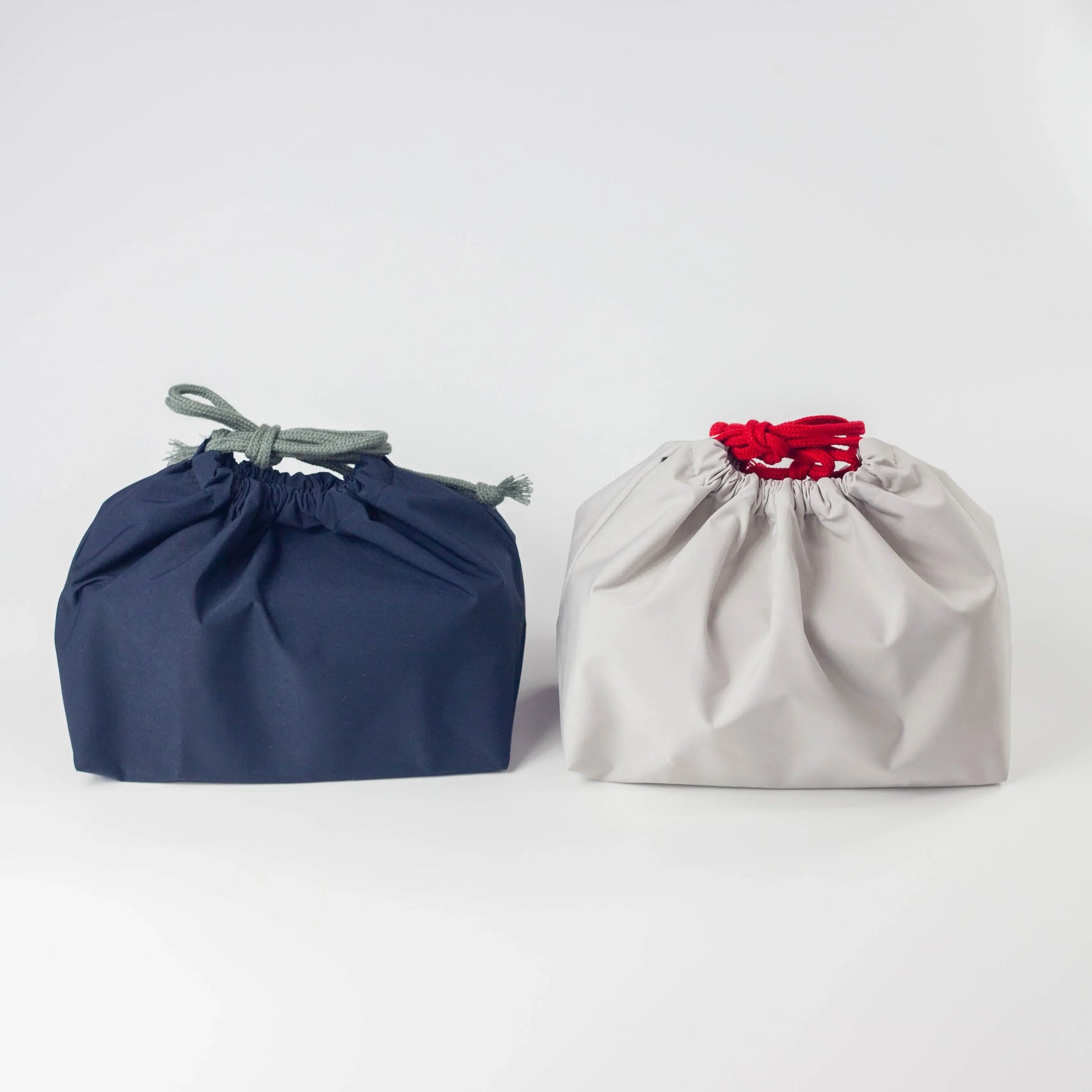 汁漏れに強い巾着袋 ネイビー・ライトグレー