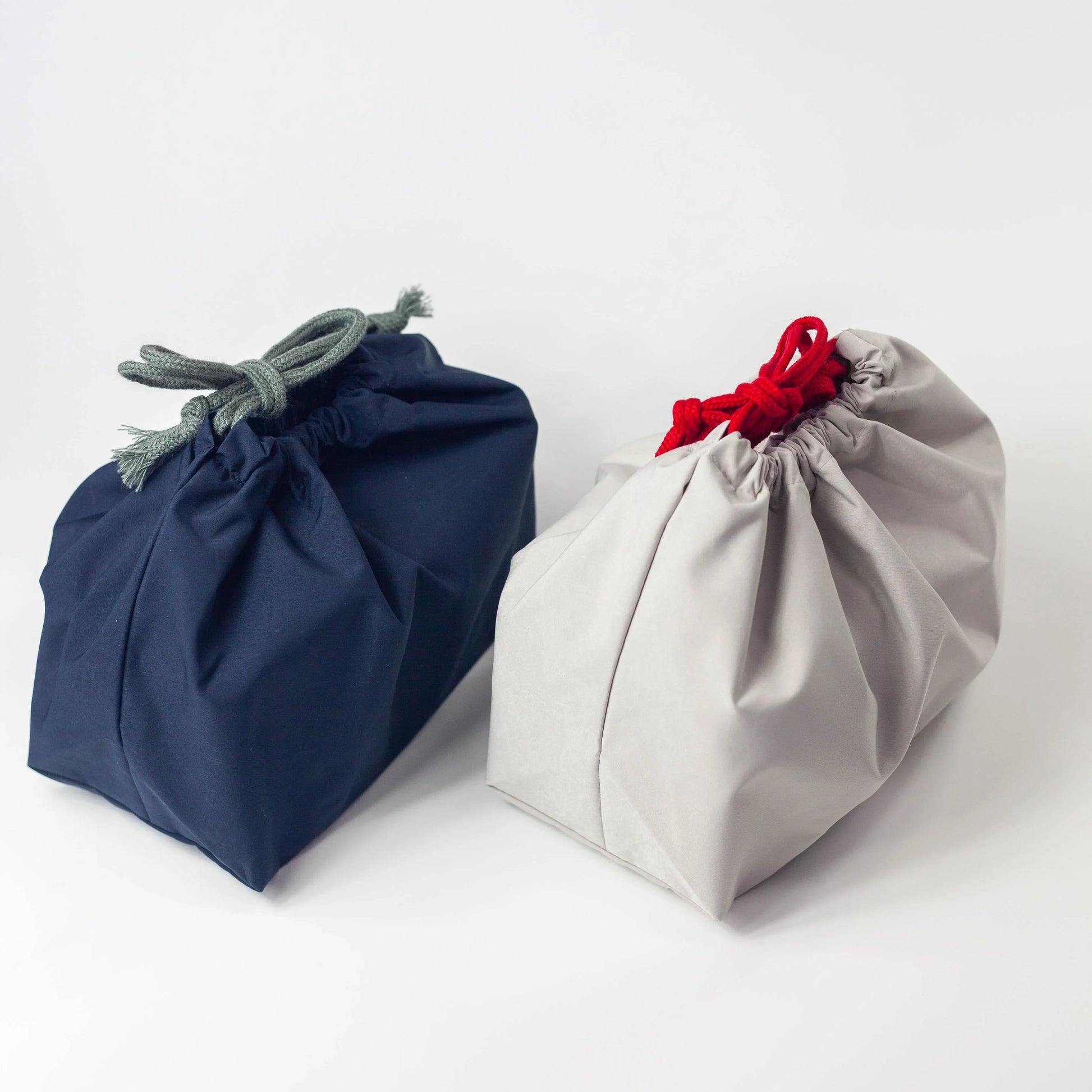 汁漏れに強い巾着袋 ネイビー・ライトグレー