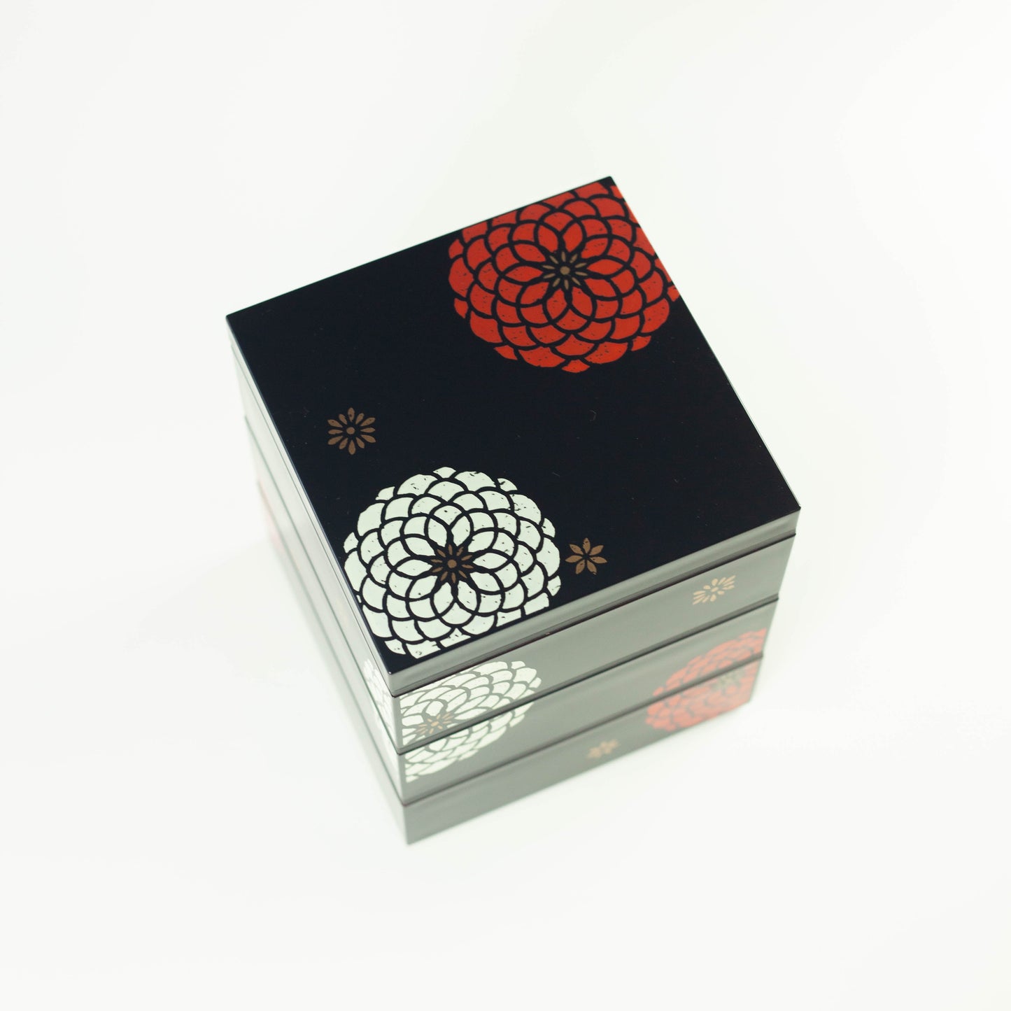百華 15.0角 三段重 | 黒 (15cm)