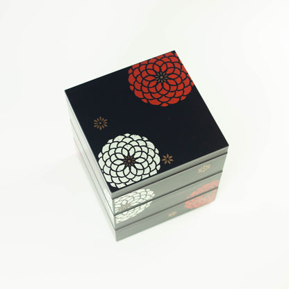 百華 15.0角 三段重 | 黒 (15cm)