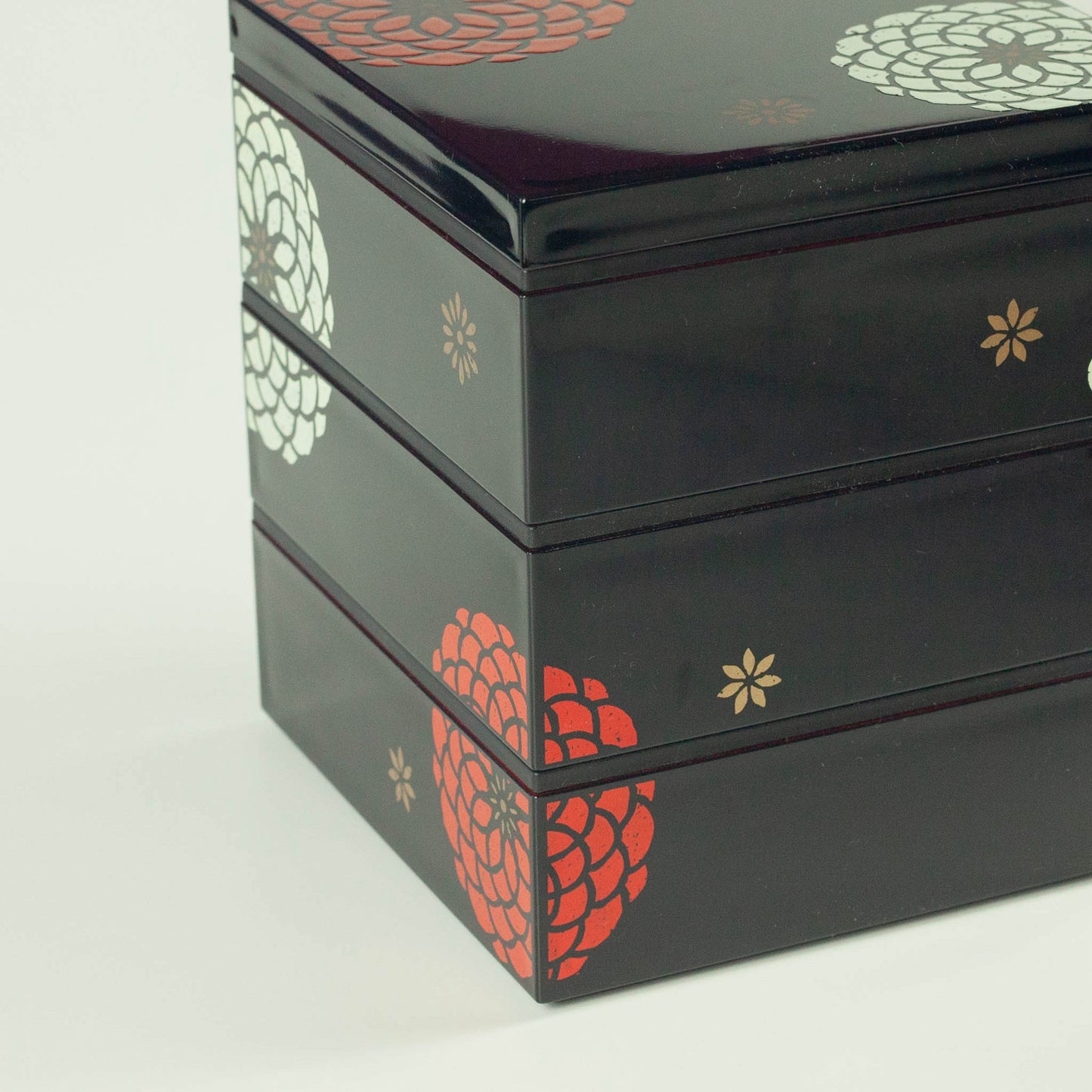 百華 15.0角 三段重 | 黒 (15cm)