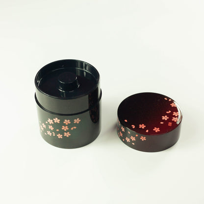 茶筒 茜桜赤