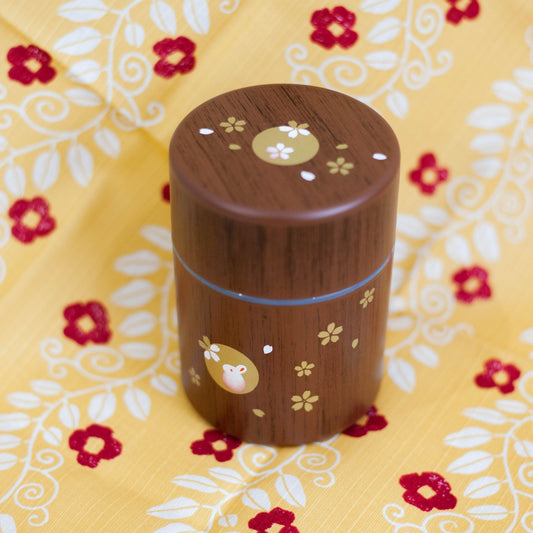 茶筒丸 小 木目ハンコうさぎ 小