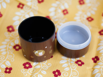 茶筒丸 小 木目ハンコうさぎ 小