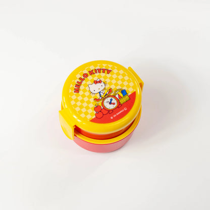 ハローキティ レトロ 丸型ランチボックス 正面 2段式