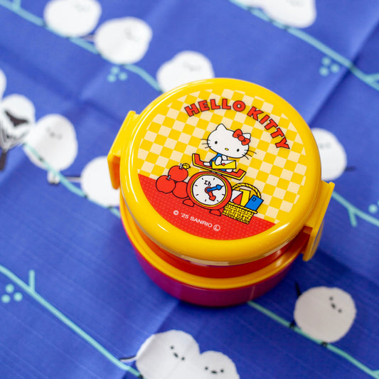 ハローキティ レトロ 丸型ランチボックス 正面 2段式