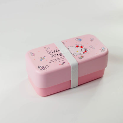 ハローキティ 水彩コスメ スプーン＆フォーク付きお弁当箱
