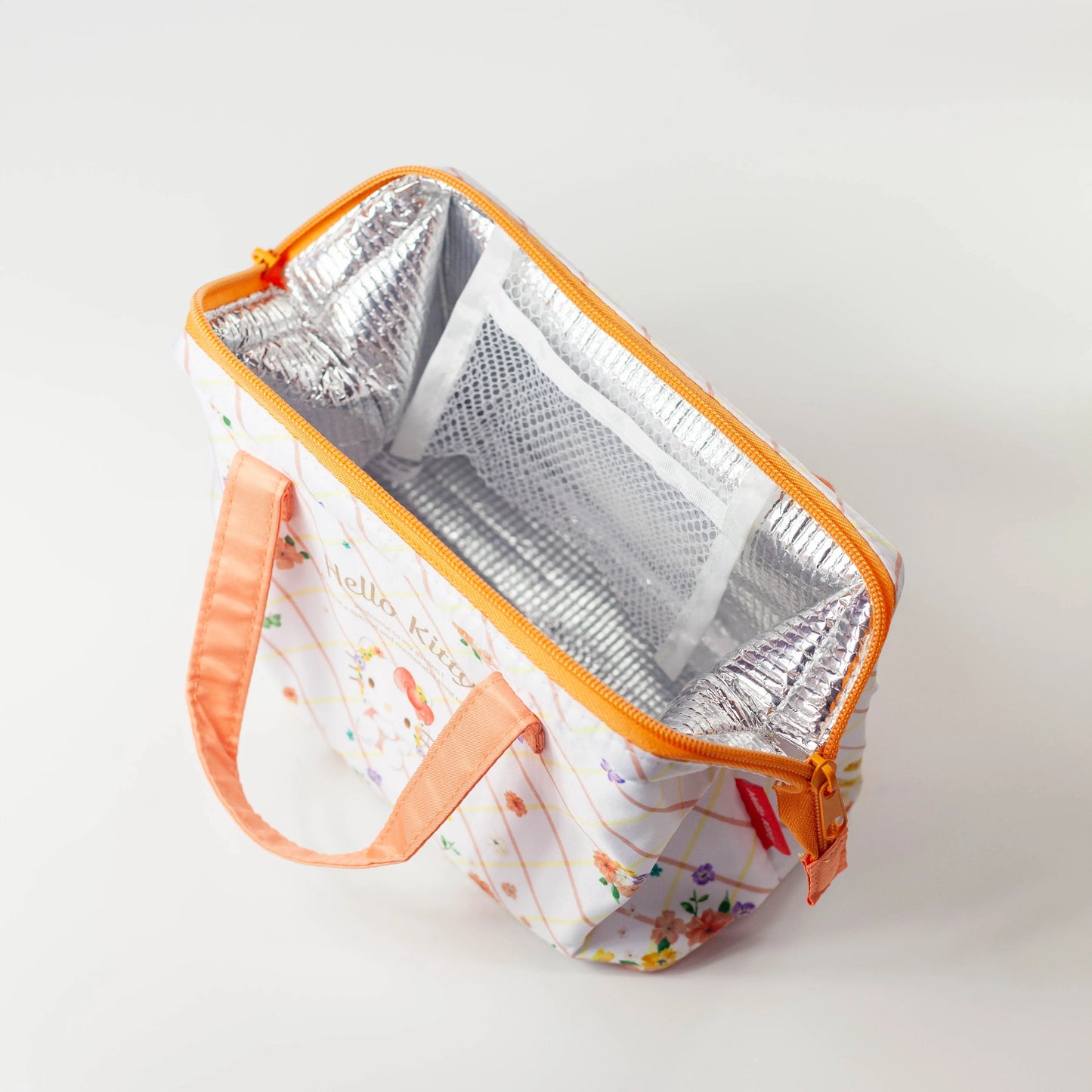 ハローキティ パステル花柄 がま口型ランチバッグ 保温保冷対応 横22×高さ16×マチ11.5cm