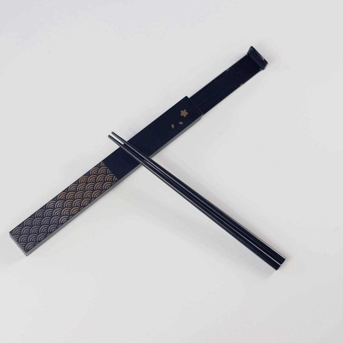 20.5 スクエア箸箱セット 青海波